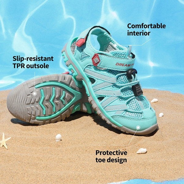 Kids Outdoor Sports Sandals - LIGHT GREEN CORAL - 3